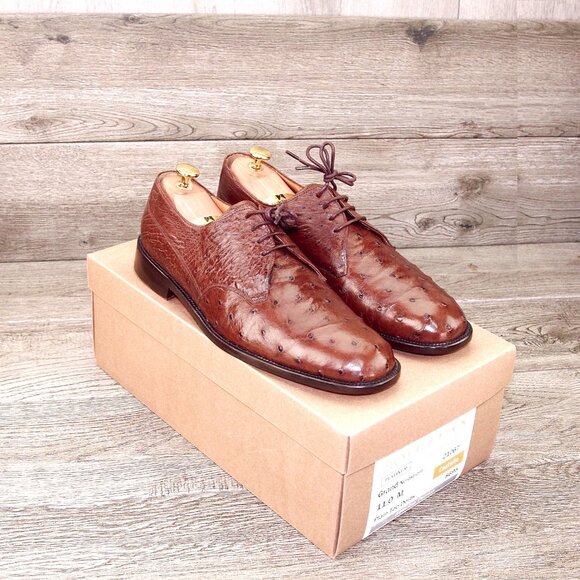 $695 Nordstrom MEZLAN 11 M Genuine OSTRICH Chestnut * add $15 new Trees - Picture 14 of 15